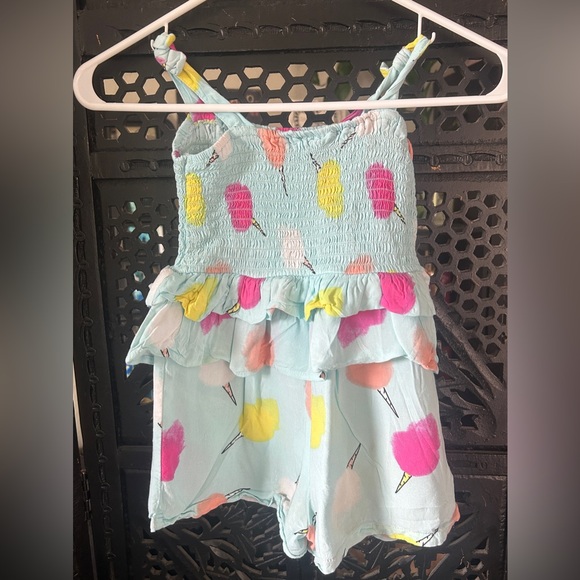 Gymboree Bottoms Girls Cotton Candy Party Print Ruffle Romper - Picture 2 of 3